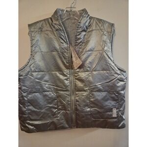 NWT Liz & Co silver reversible vest-size MP